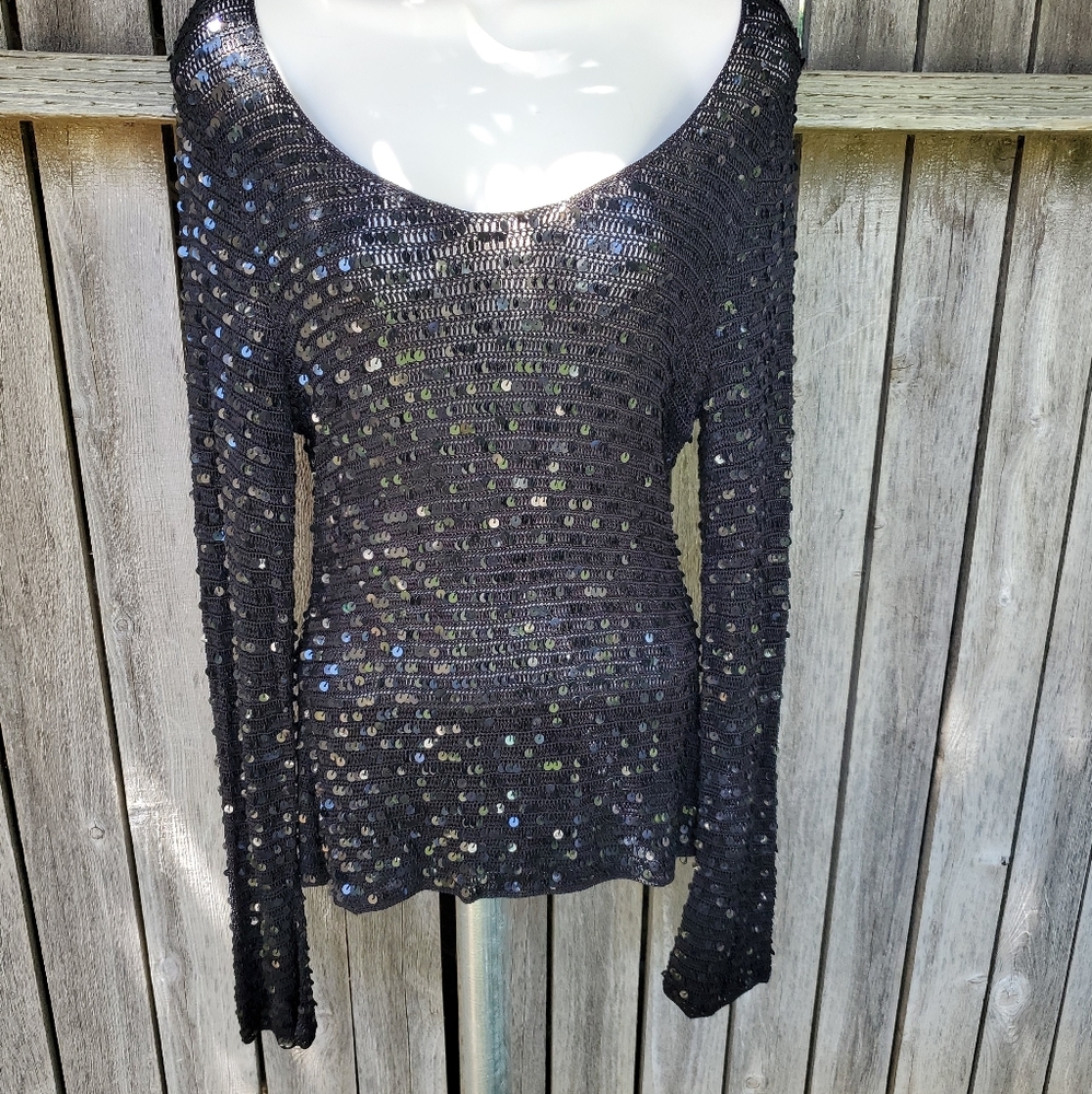 INCBlack Beaded & Sequined Stretch